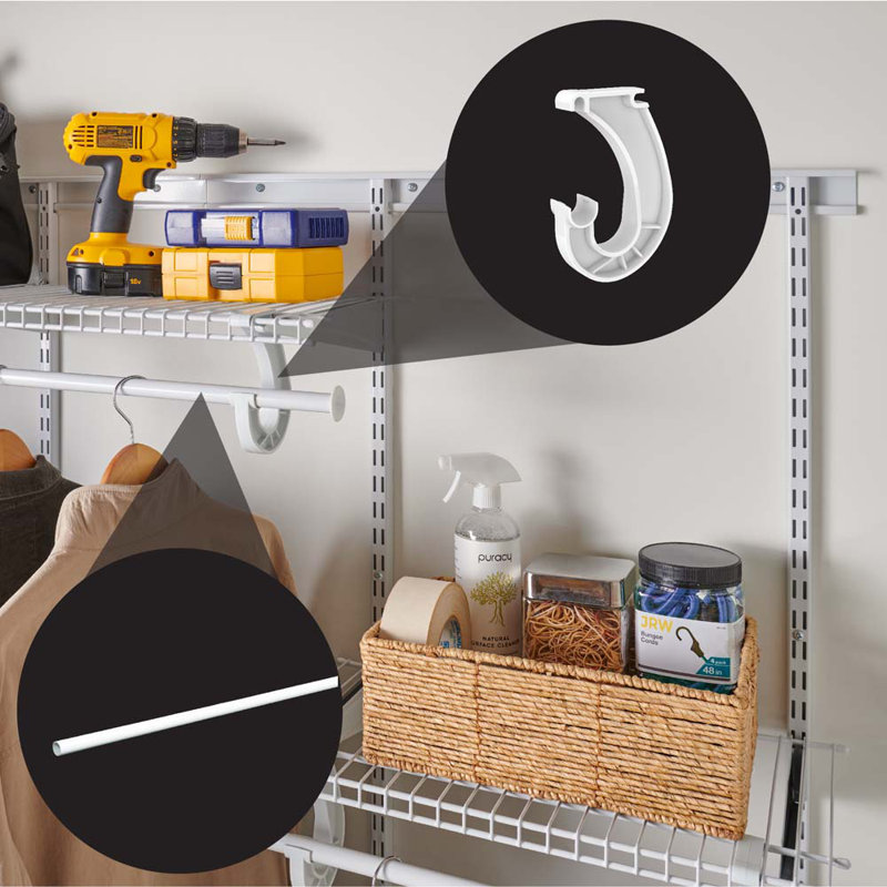 ClosetMaid SuperSlide 48 in. Hanging Closet Rod (2 Pieces) and Closet